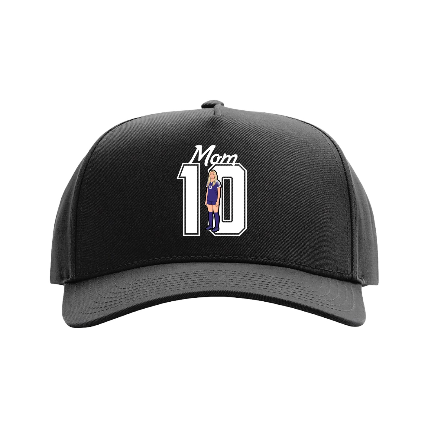Full Fabric Five-Panel Champ Cap — Mothers Day Shirsey in Black