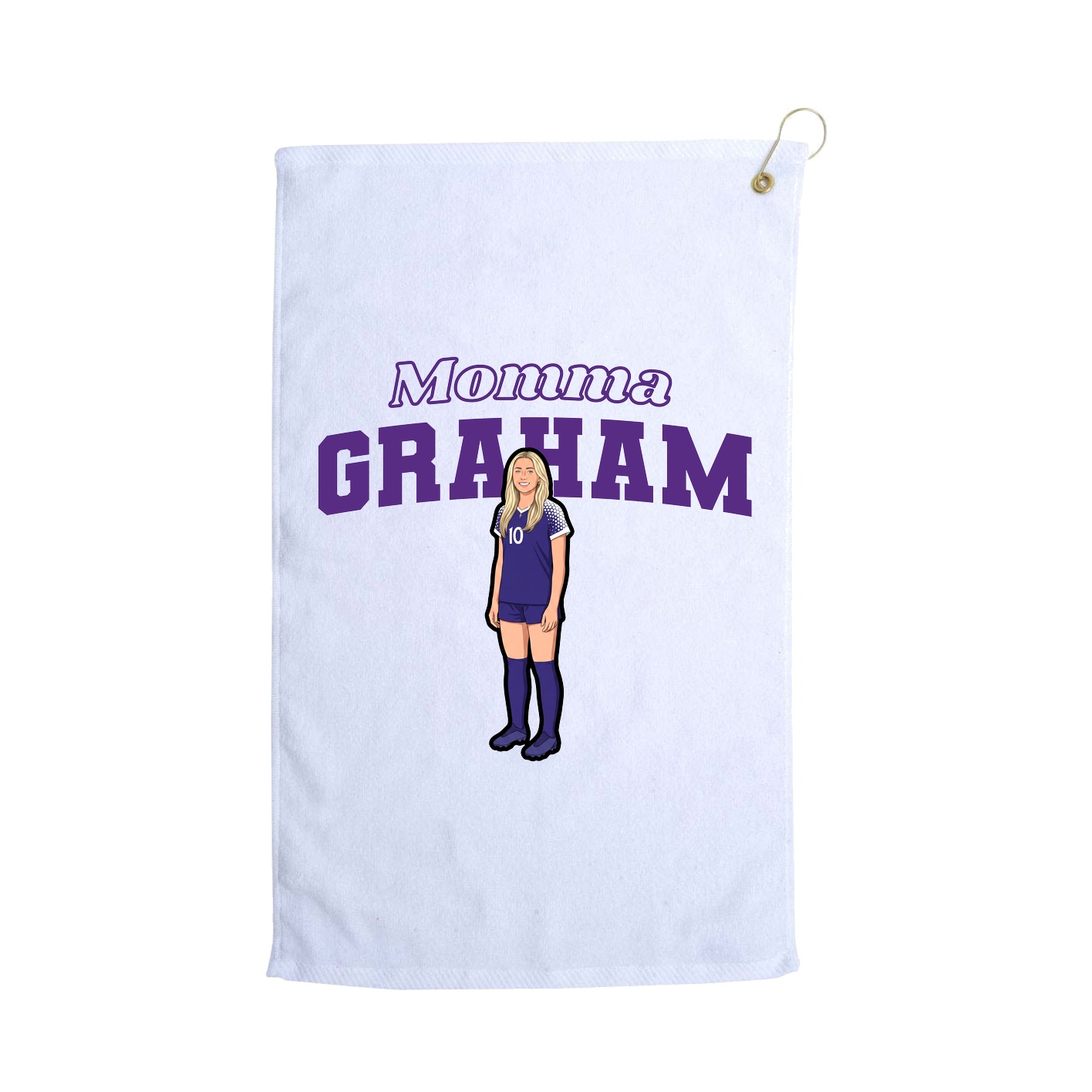 Golf Towel — Mothers Day Block in White