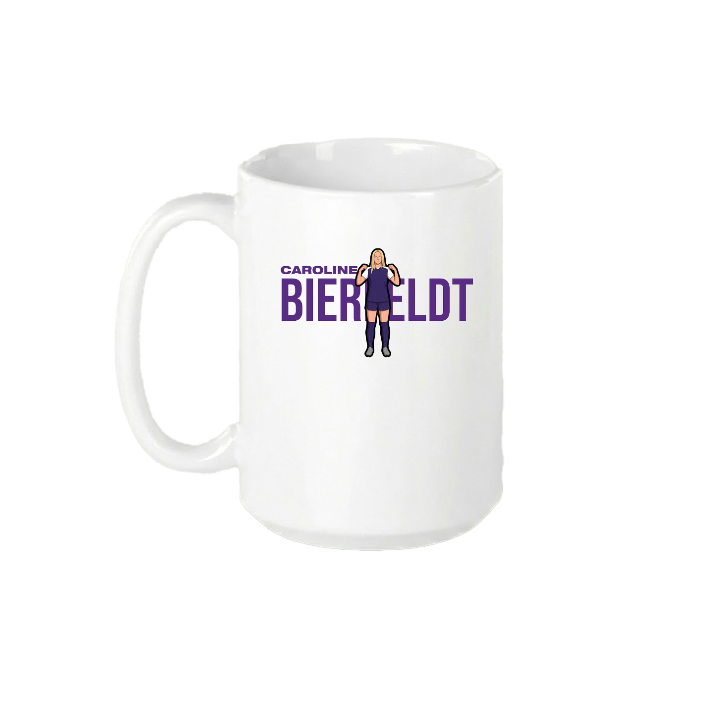 15oz Coffee Mug — Player Name in White