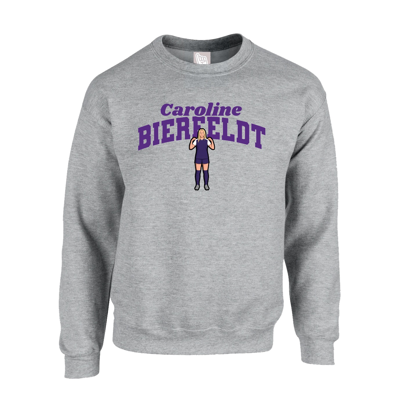 Fleece Crew — Signature Arch in Grey