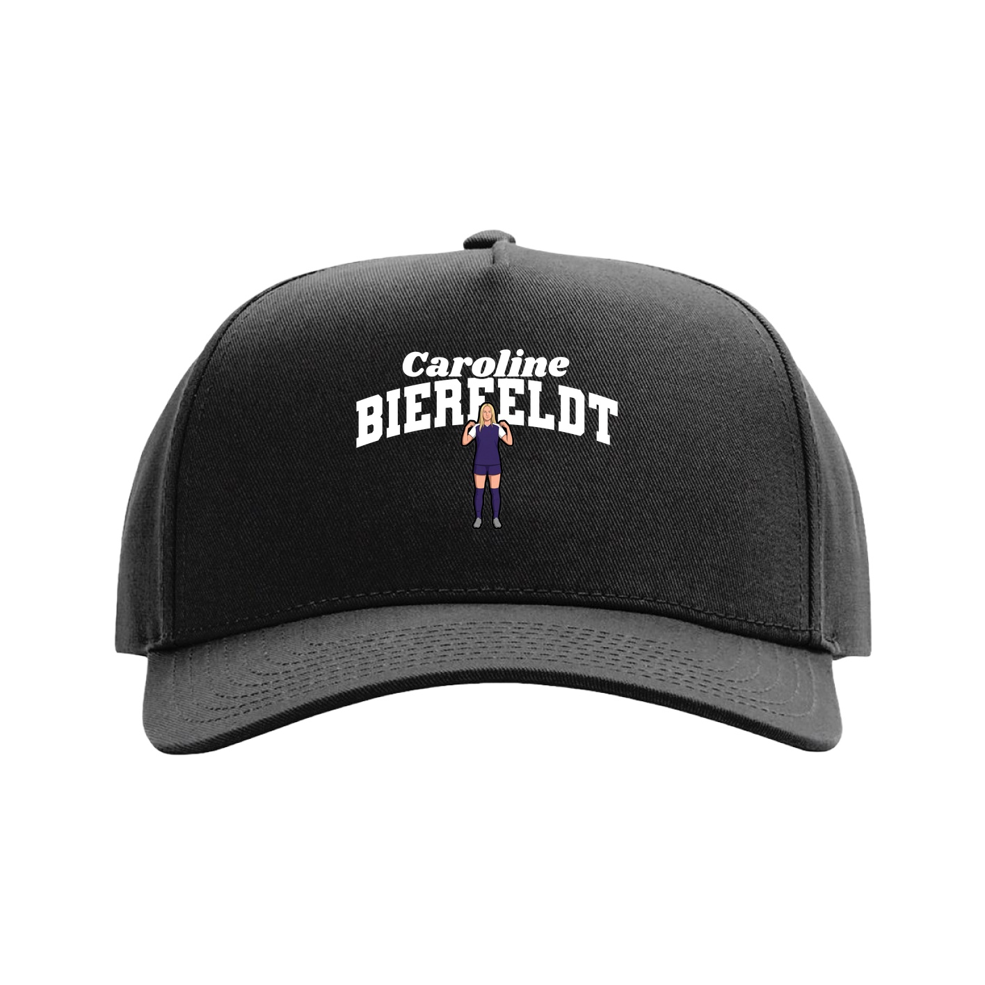 Full Fabric Five-Panel Champ Cap — Signature Arch in Black