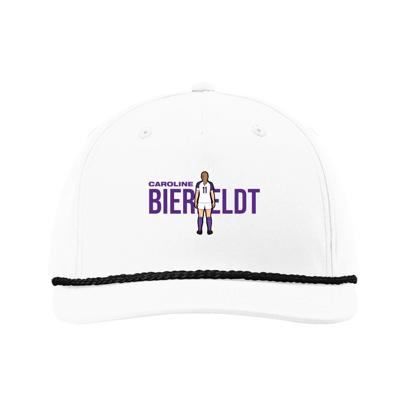 Five-Panel Classic Rope Cap — Player Name in White