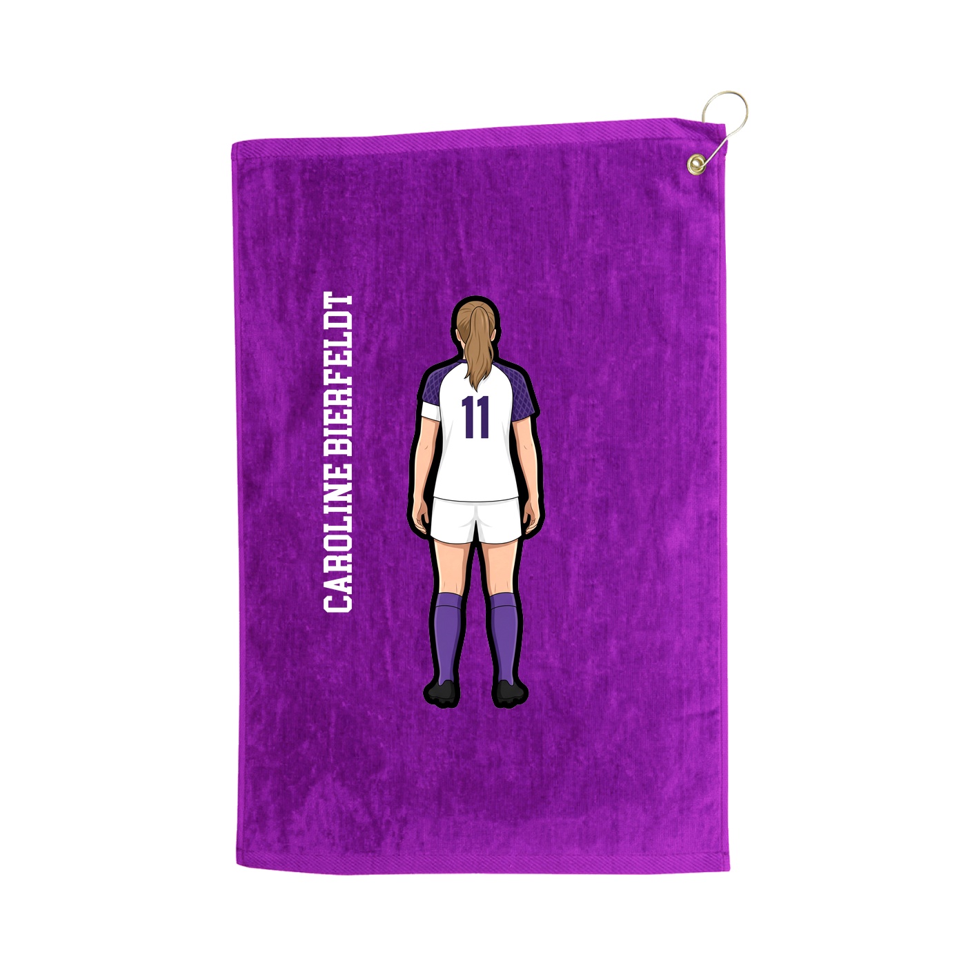Golf Towel — Name Vertical in Purple
