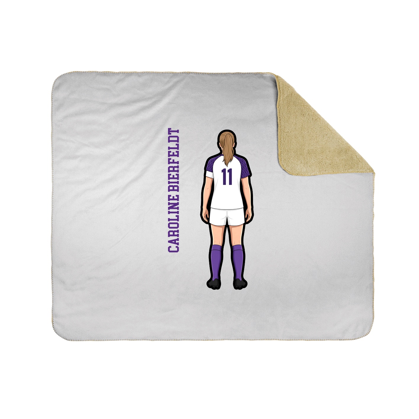 Throw Blanket — Name Vertical in White