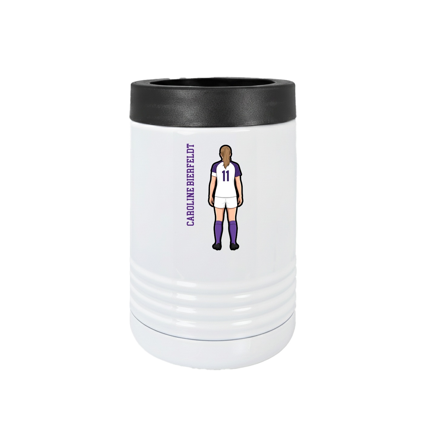 Beverage Holder — Name Vertical in White