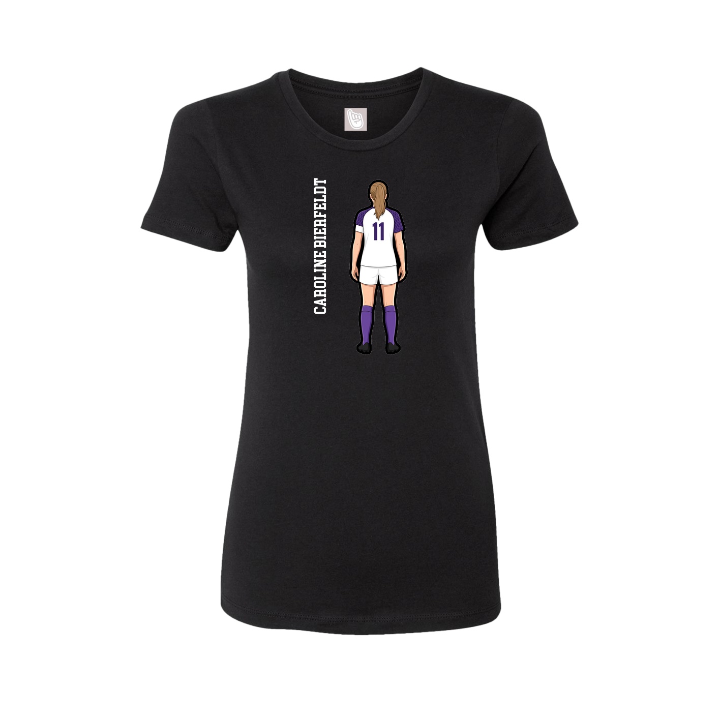 Fitted Women's Tee — Name Vertical in Black