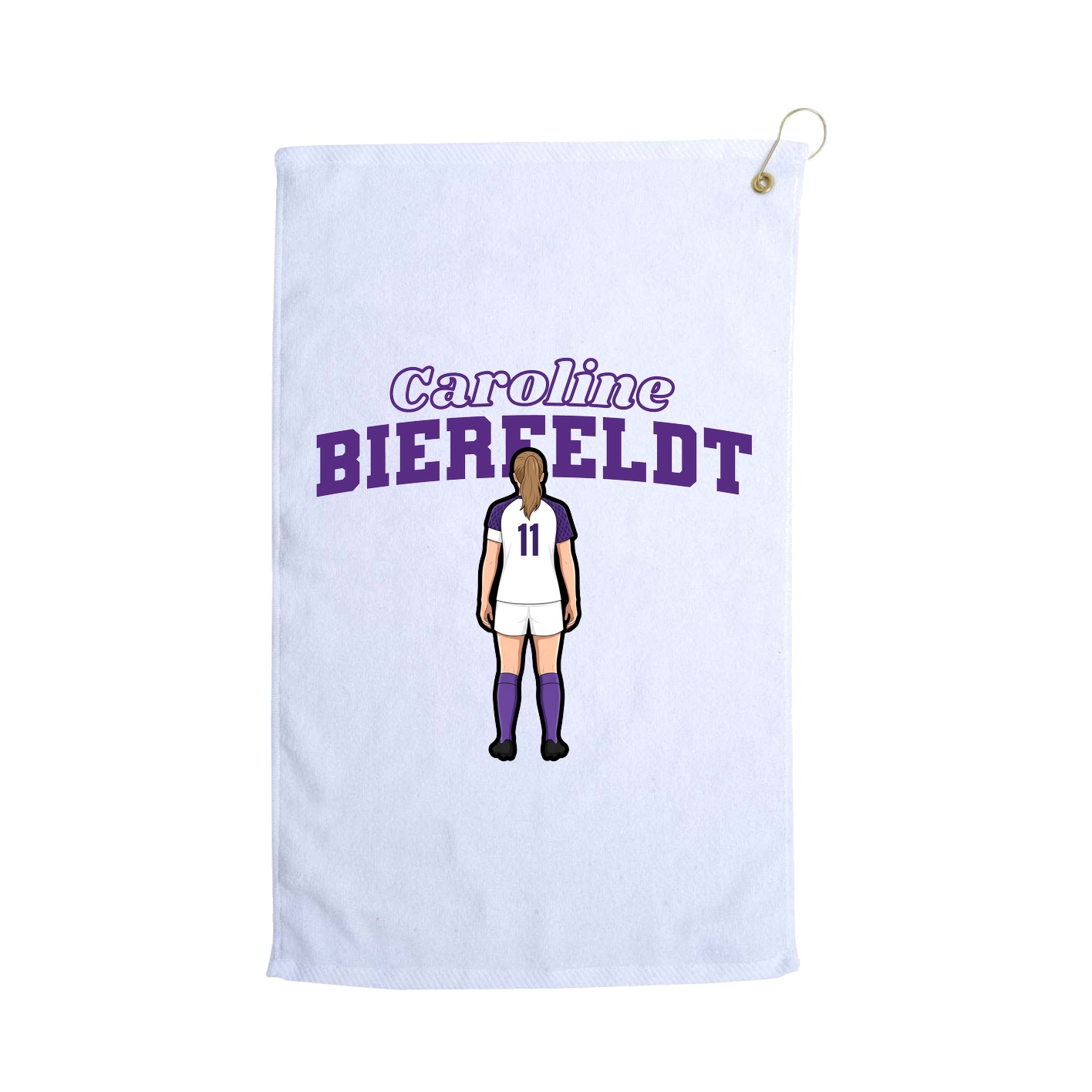 Golf Towel — Name Arch in White