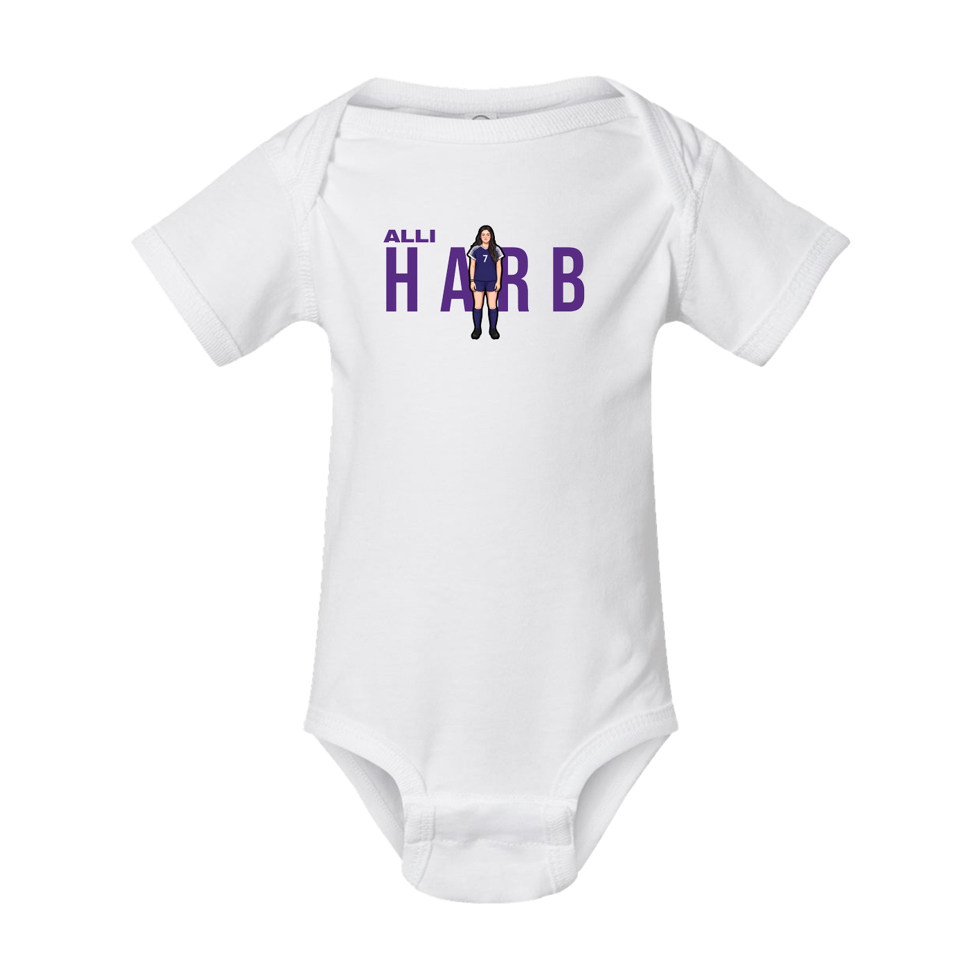 Baby Onesie — Player Name in White