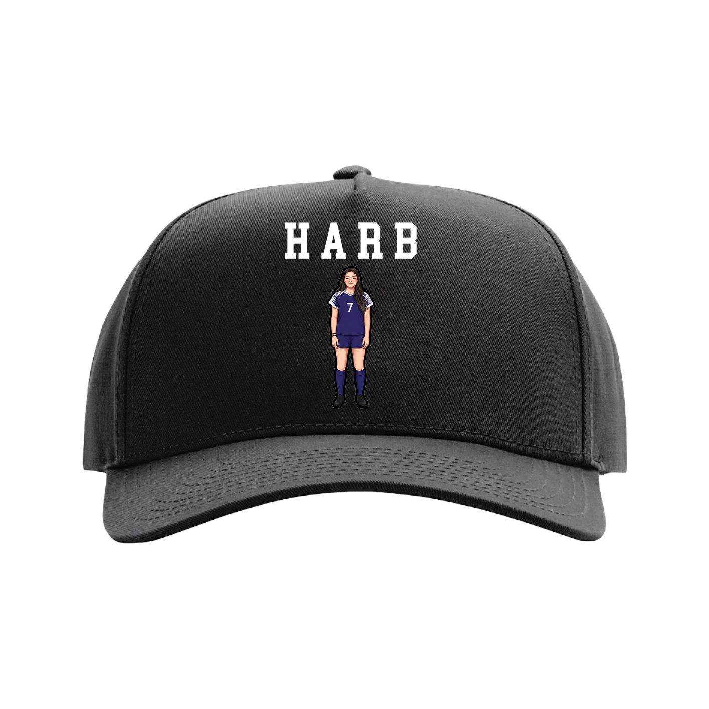 Full Fabric Five-Panel Champ Cap — Shirsey in Black