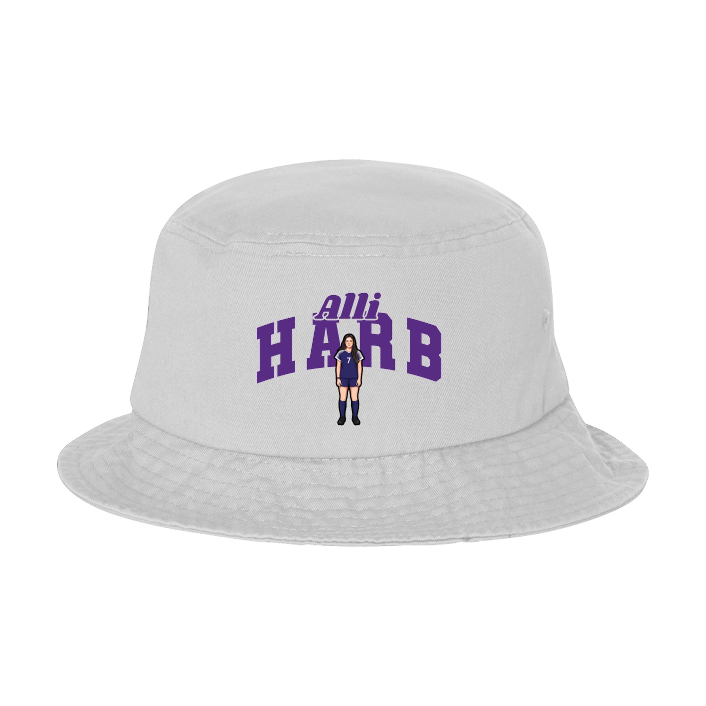 Bucket Cap — Signature Arch in White