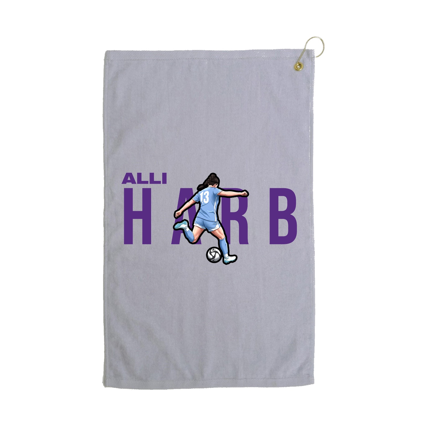 Golf Towel — Player Name in Grey