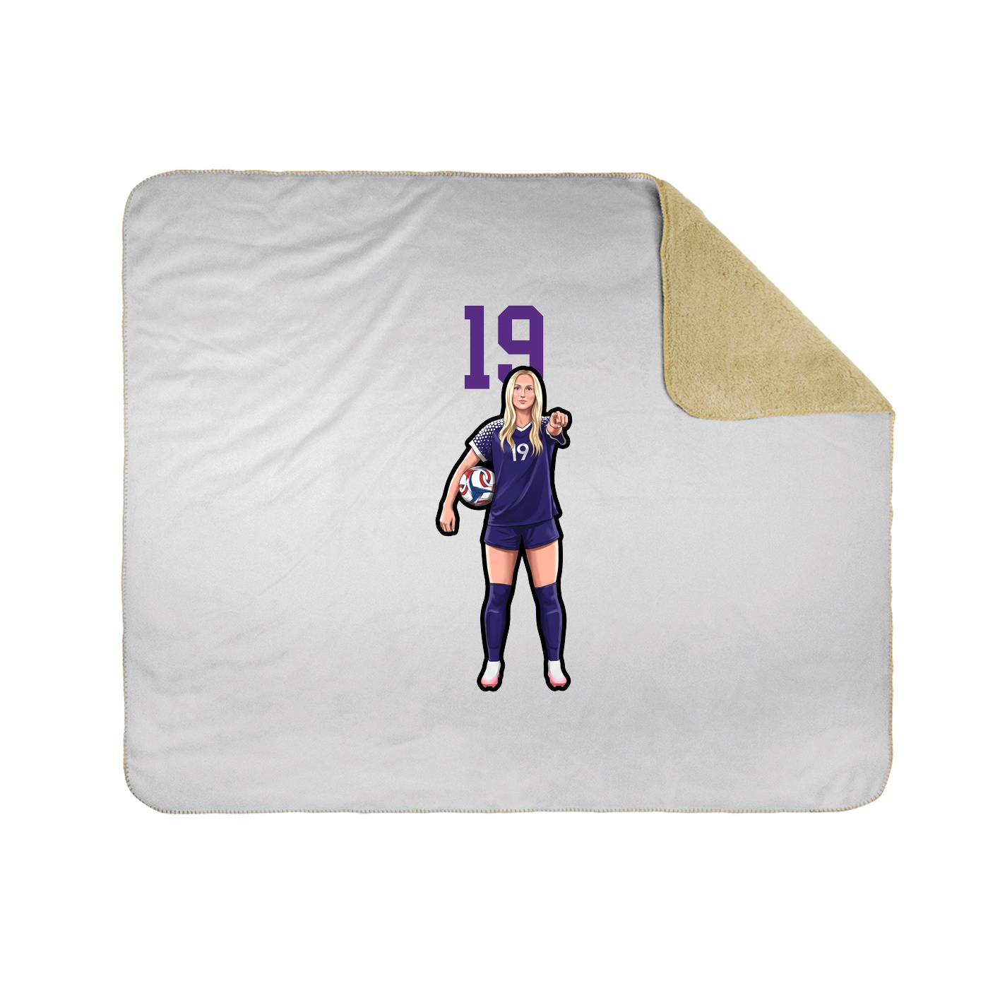 Throw Blanket — Number Top in White