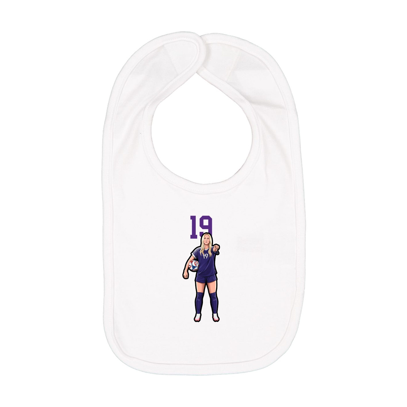 Infant Bib — Number Top in White