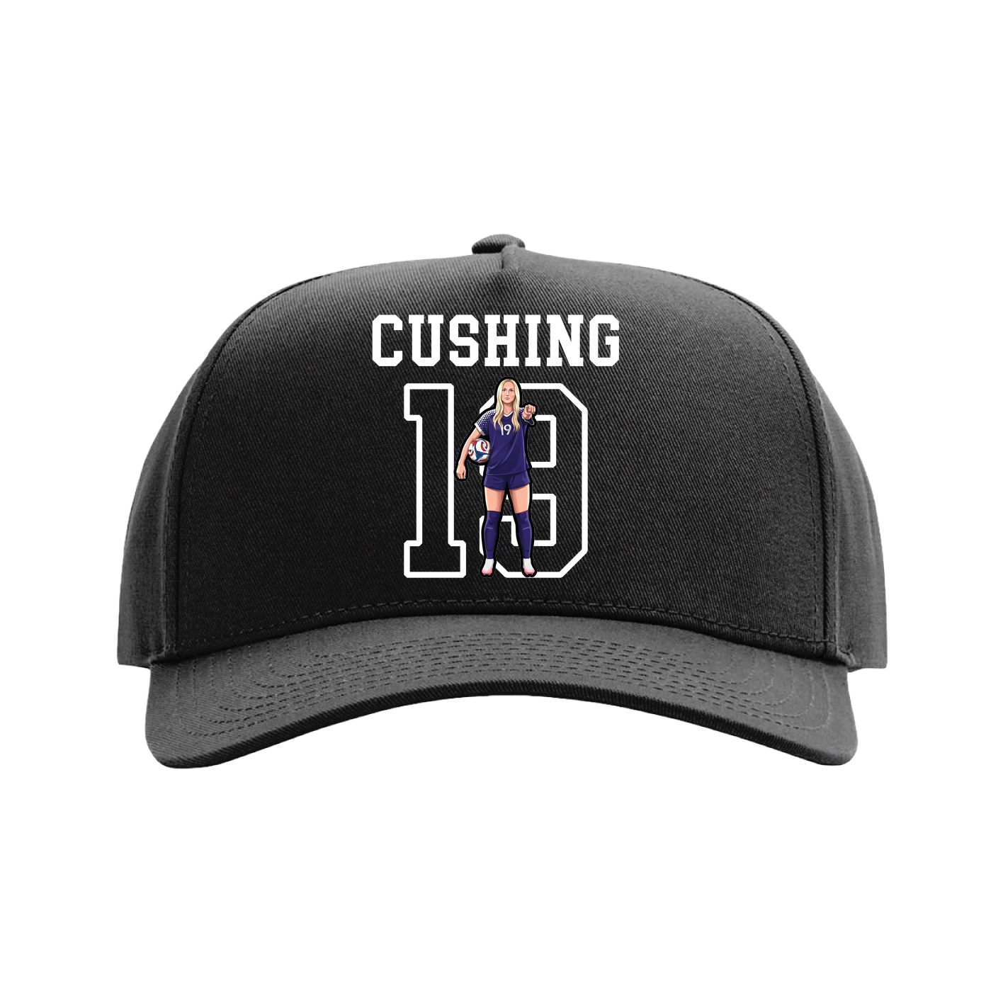 Full Fabric Five-Panel Champ Cap — Shirsey in Black