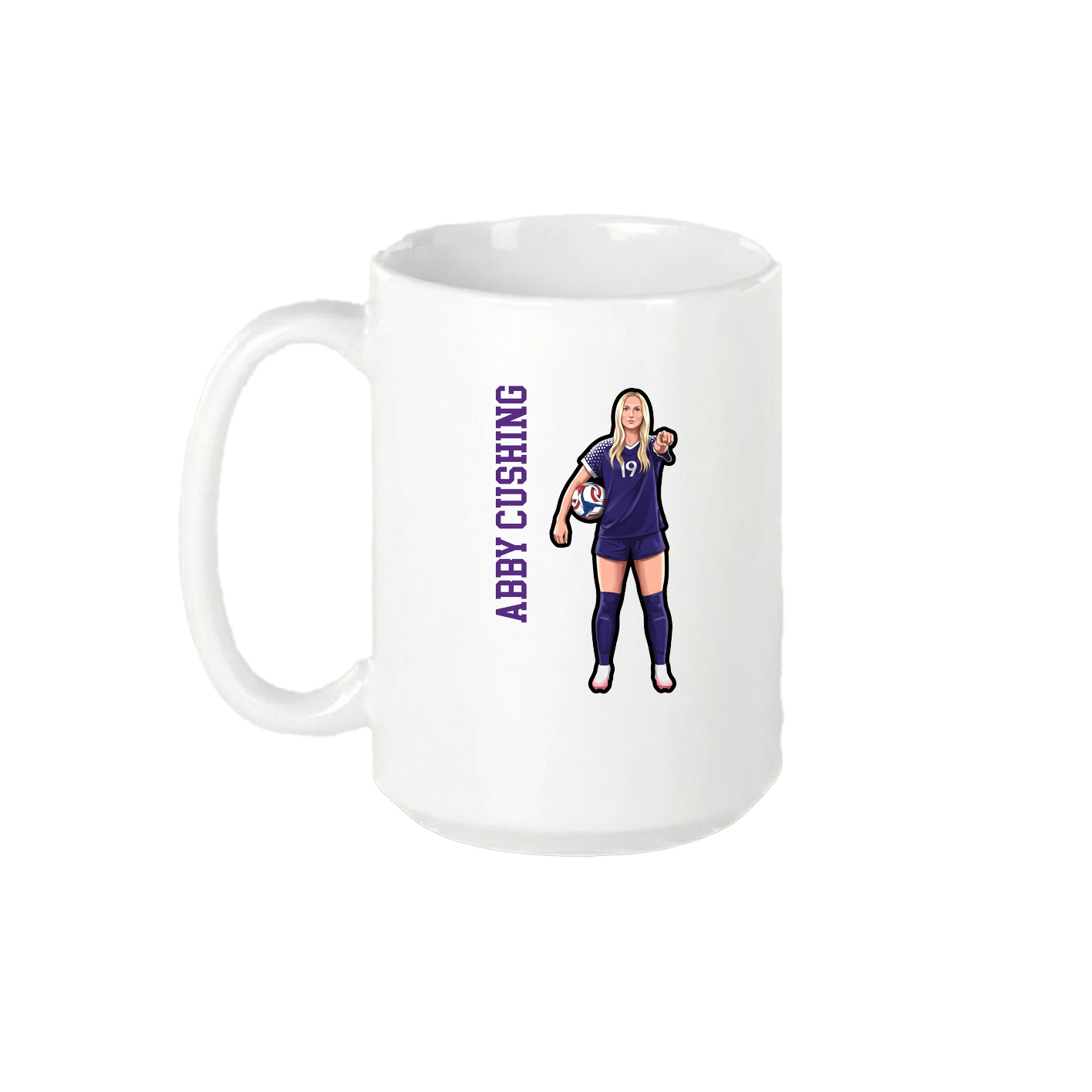 15oz Coffee Mug — Name Vertical in White