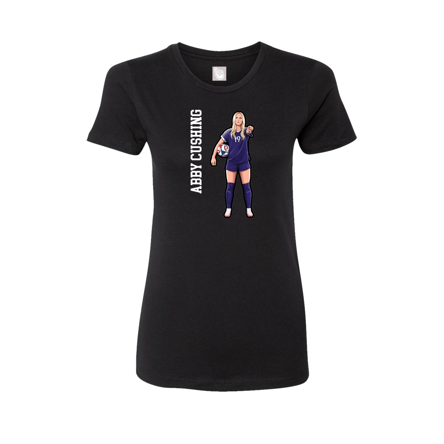 Fitted Women's Tee — Name Vertical in Black