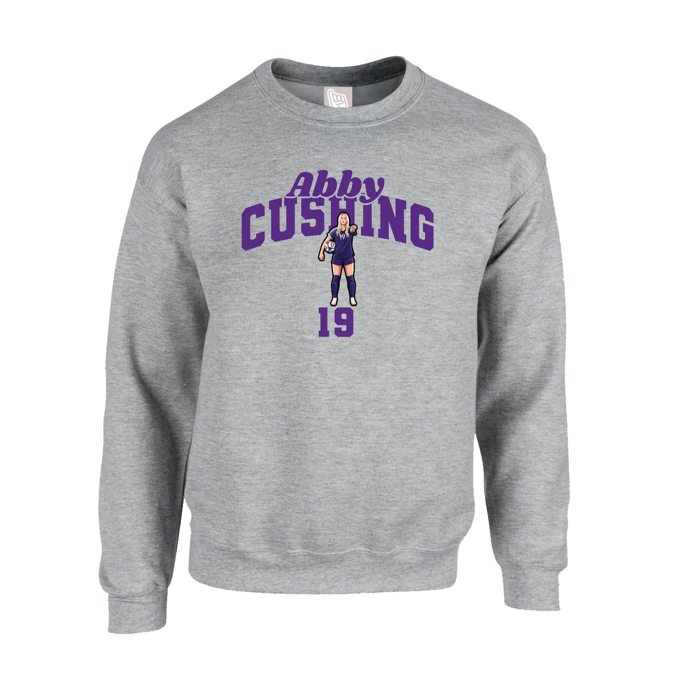 Fleece Crew — Signature Arch in Grey