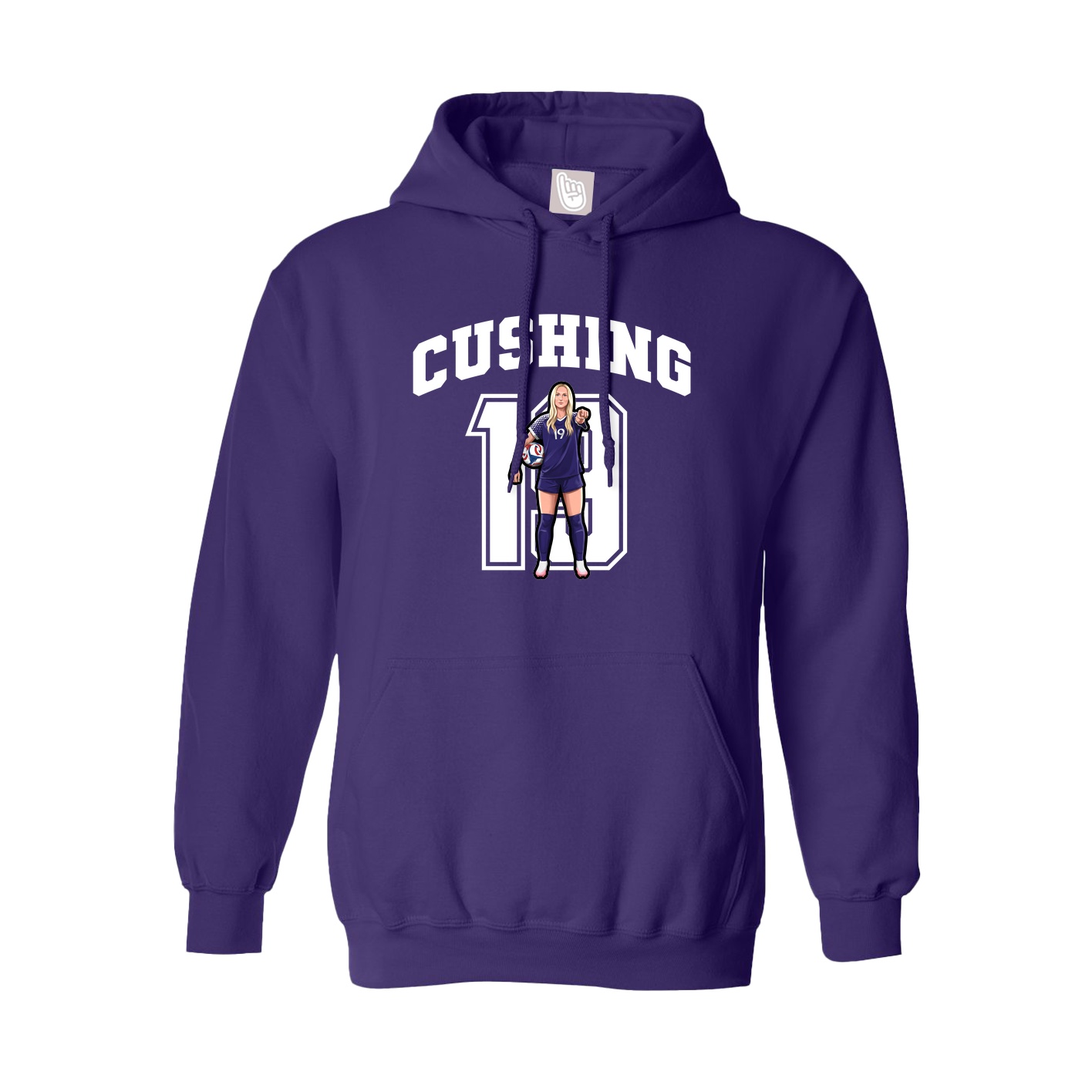 Youth Hoodie — Number in Purple
