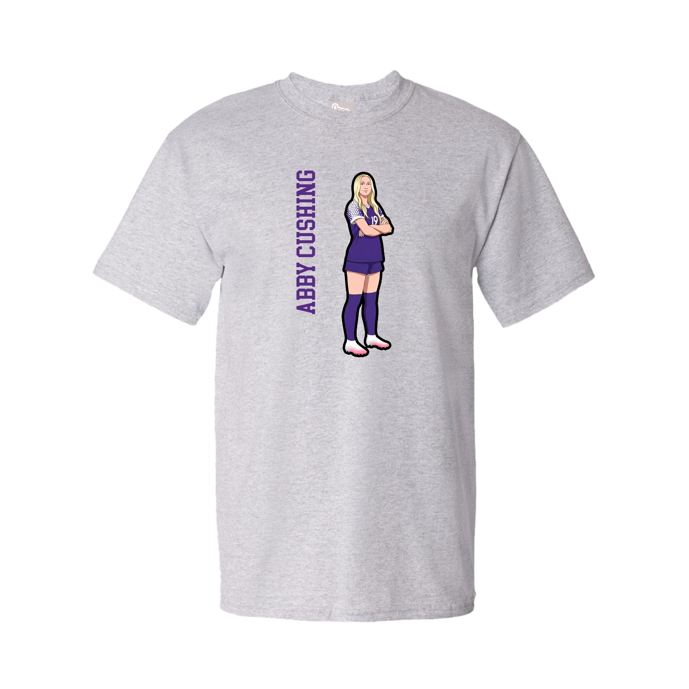 Tee — Name Vertical in Grey