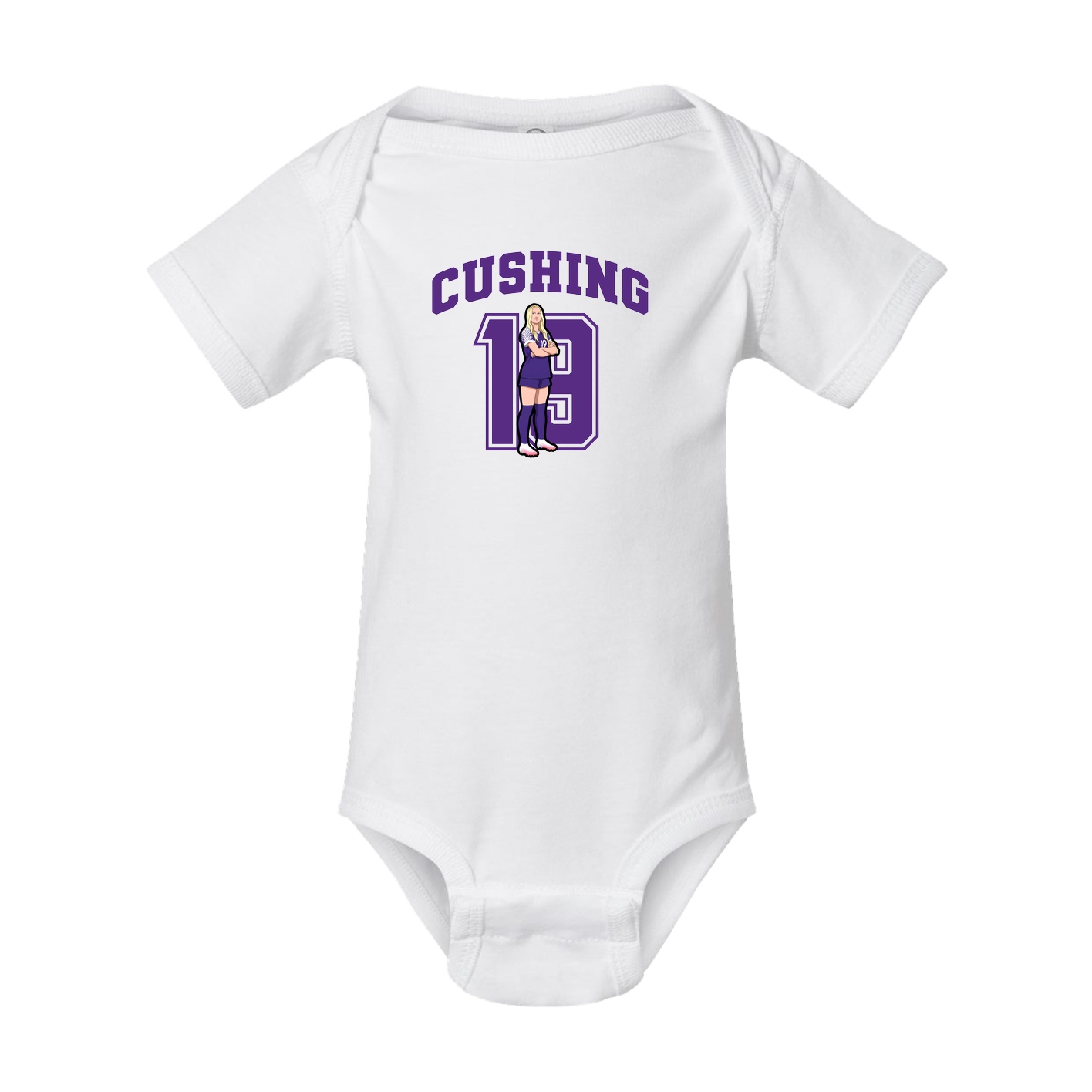 Baby Onesie — Number in White