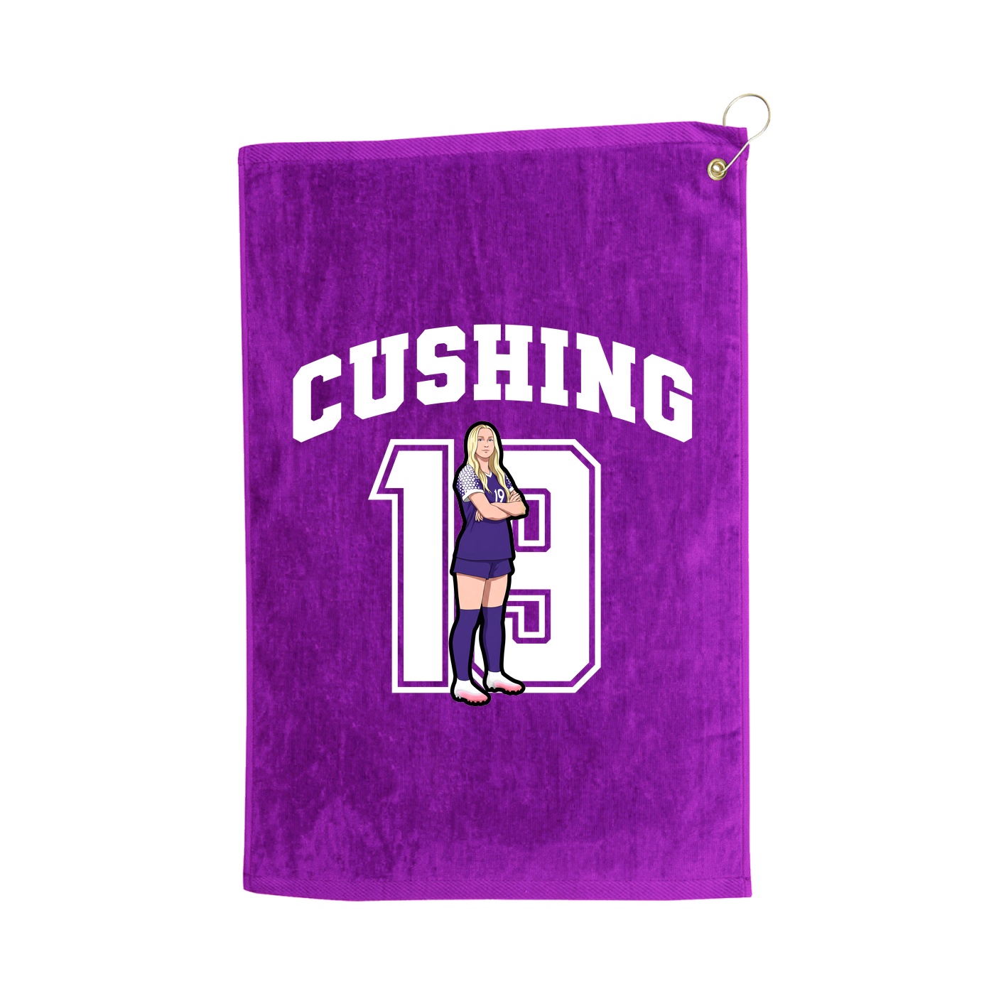 Golf Towel — Number in Purple