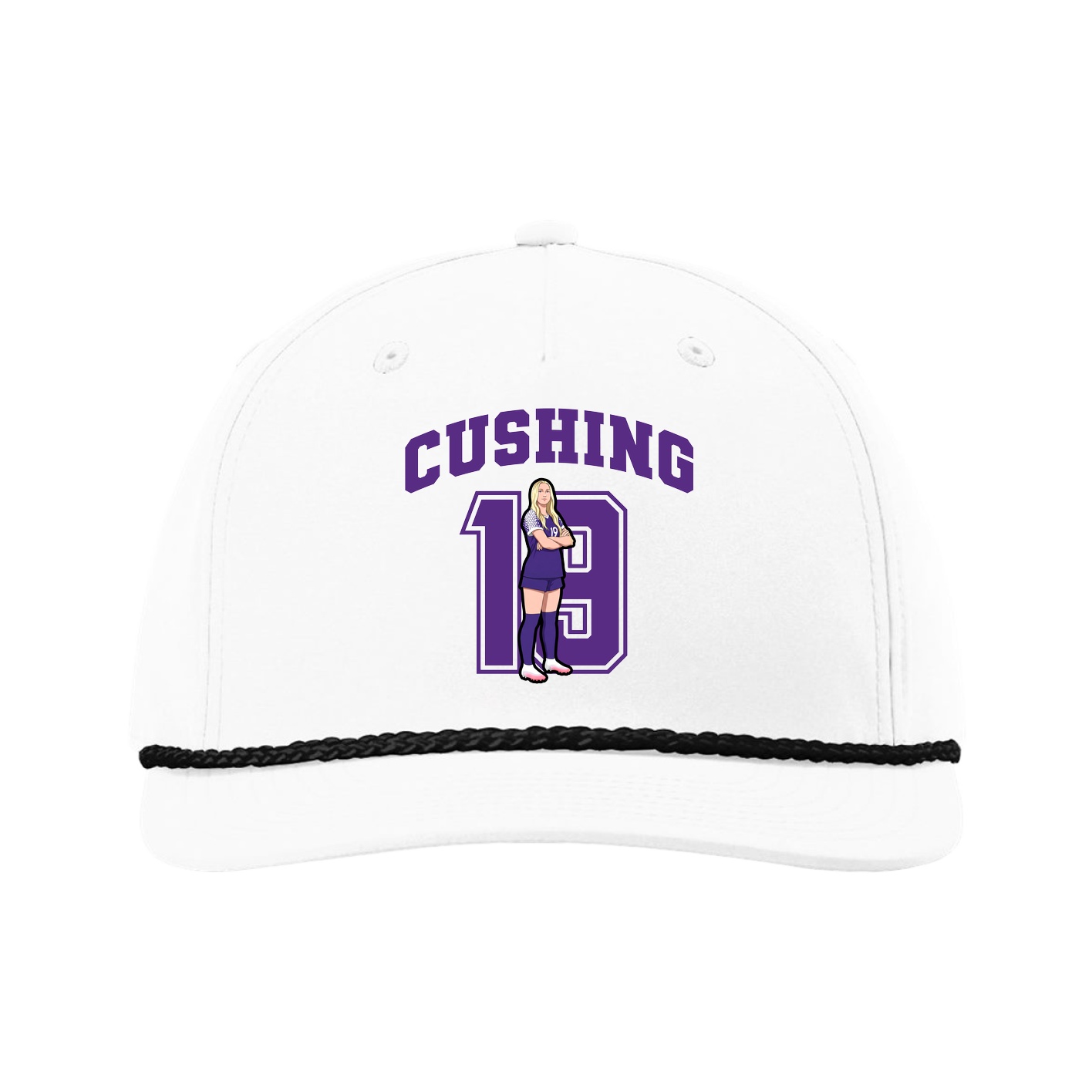 Five-Panel Classic Rope Cap — Number in White