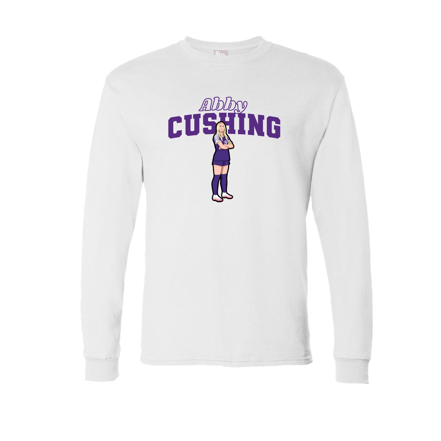 Long Sleeve Tee — Name Arch in White