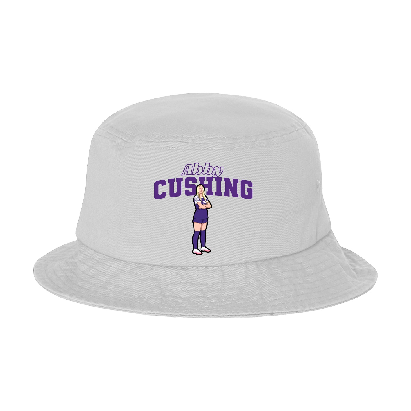 Bucket Cap — Name Arch in White