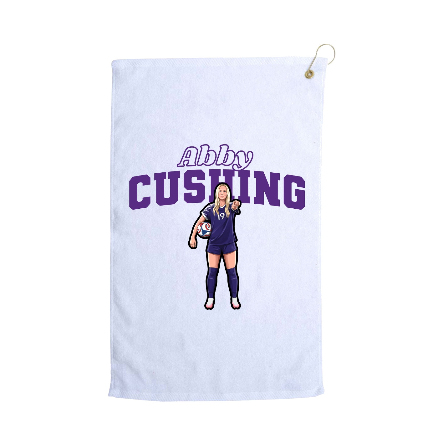 Golf Towel — Name Arch in White