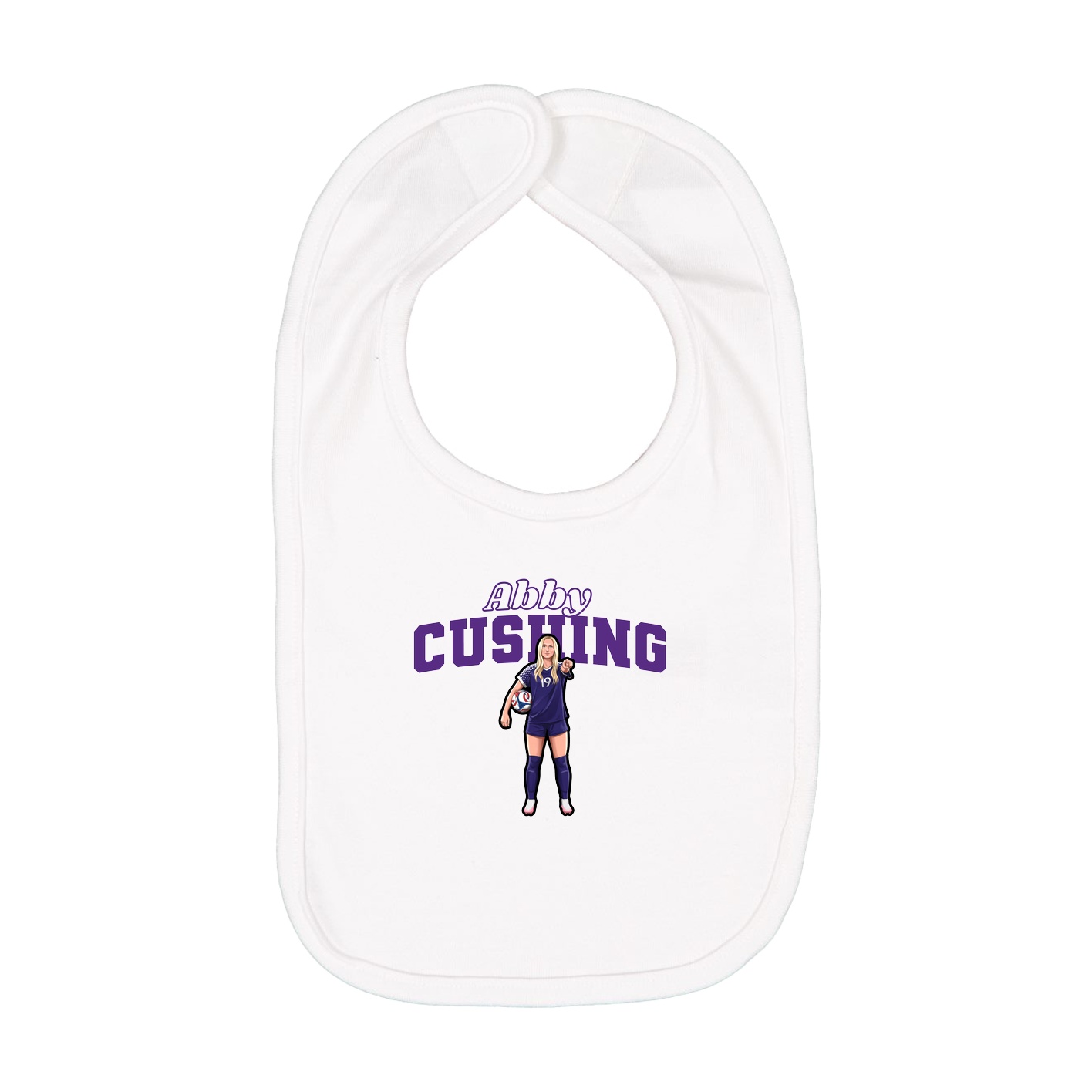 Infant Bib — Name Arch in White
