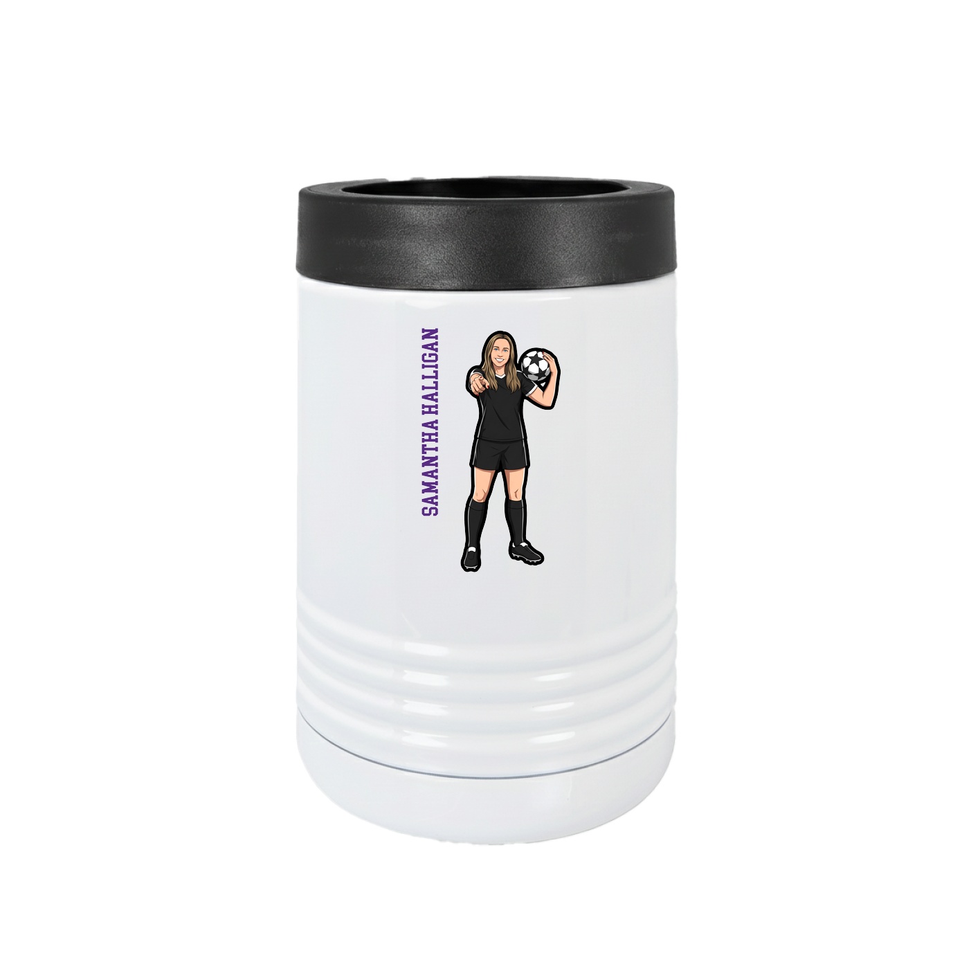 Beverage Holder — Name Vertical in White