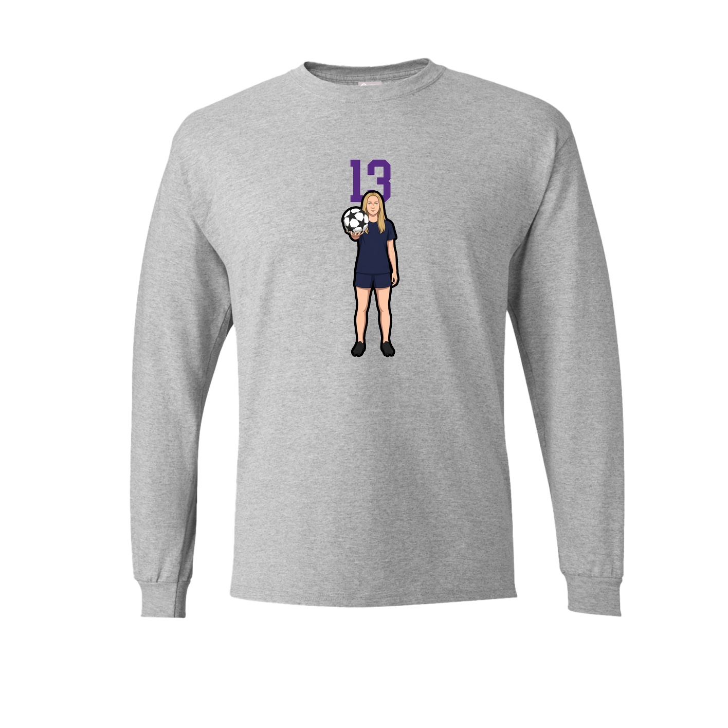 Long Sleeve Tee — Number Top in Grey