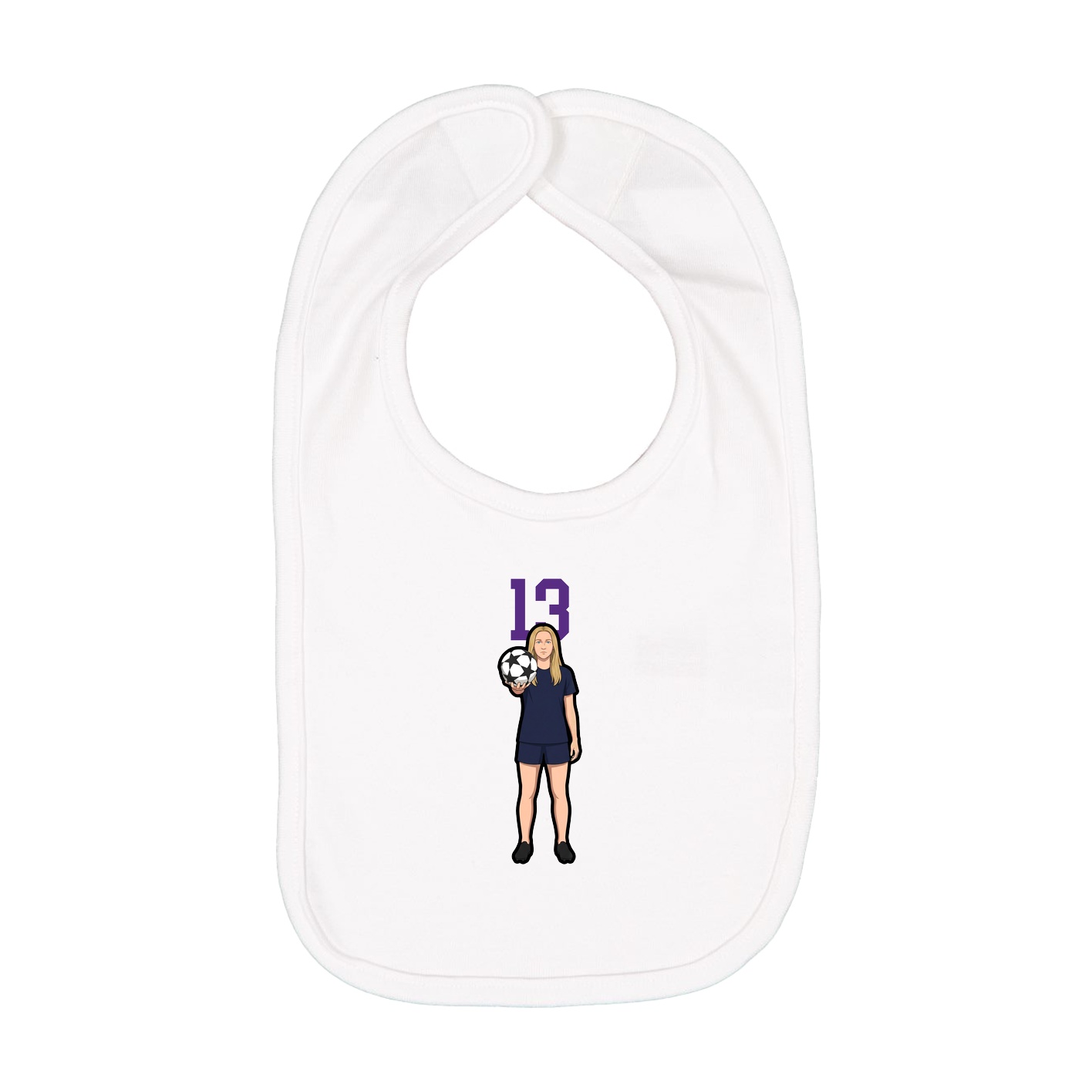 Infant Bib — Number Top in White