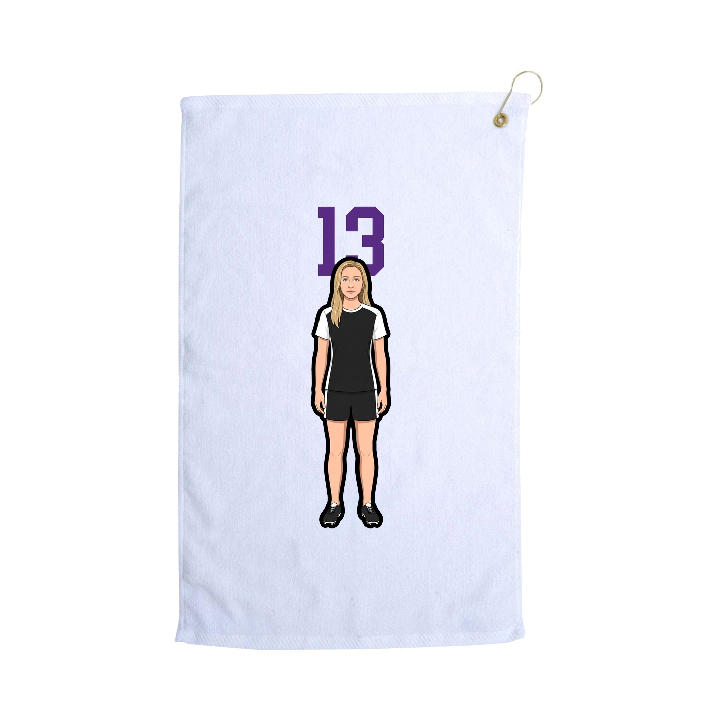 Golf Towel — Number Top in White