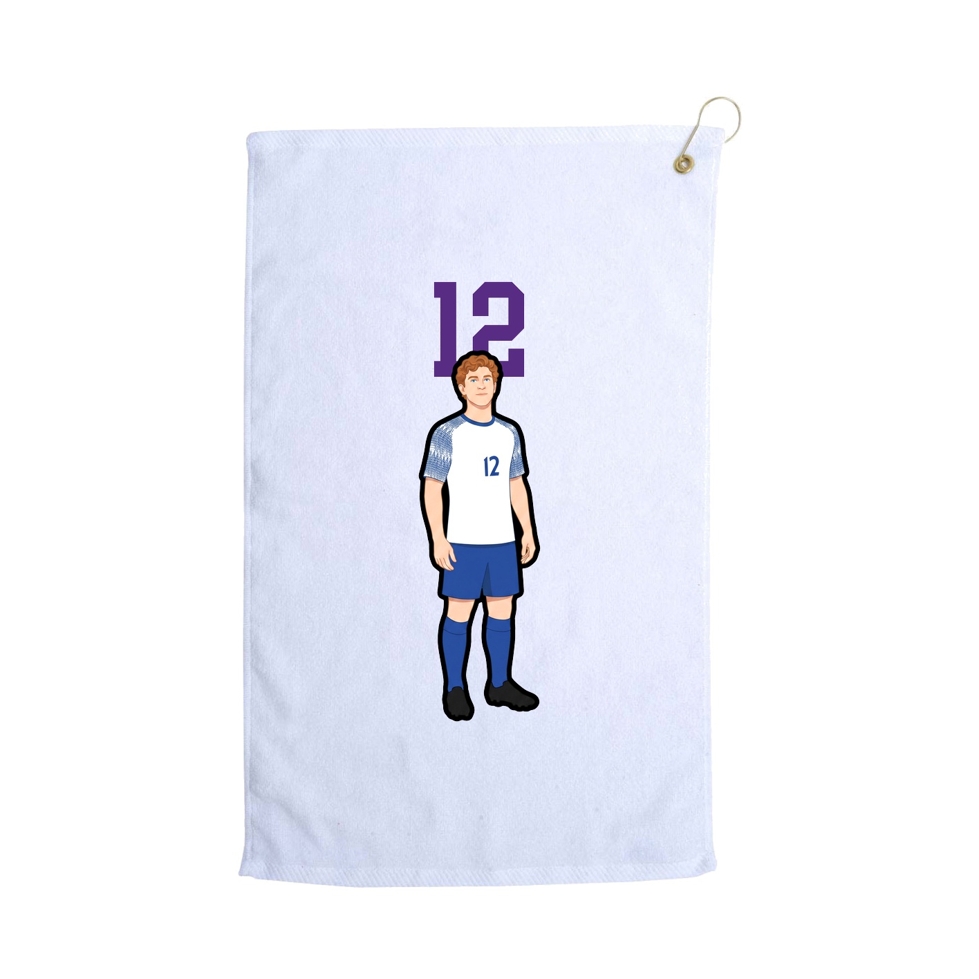 Golf Towel — Number Top in White