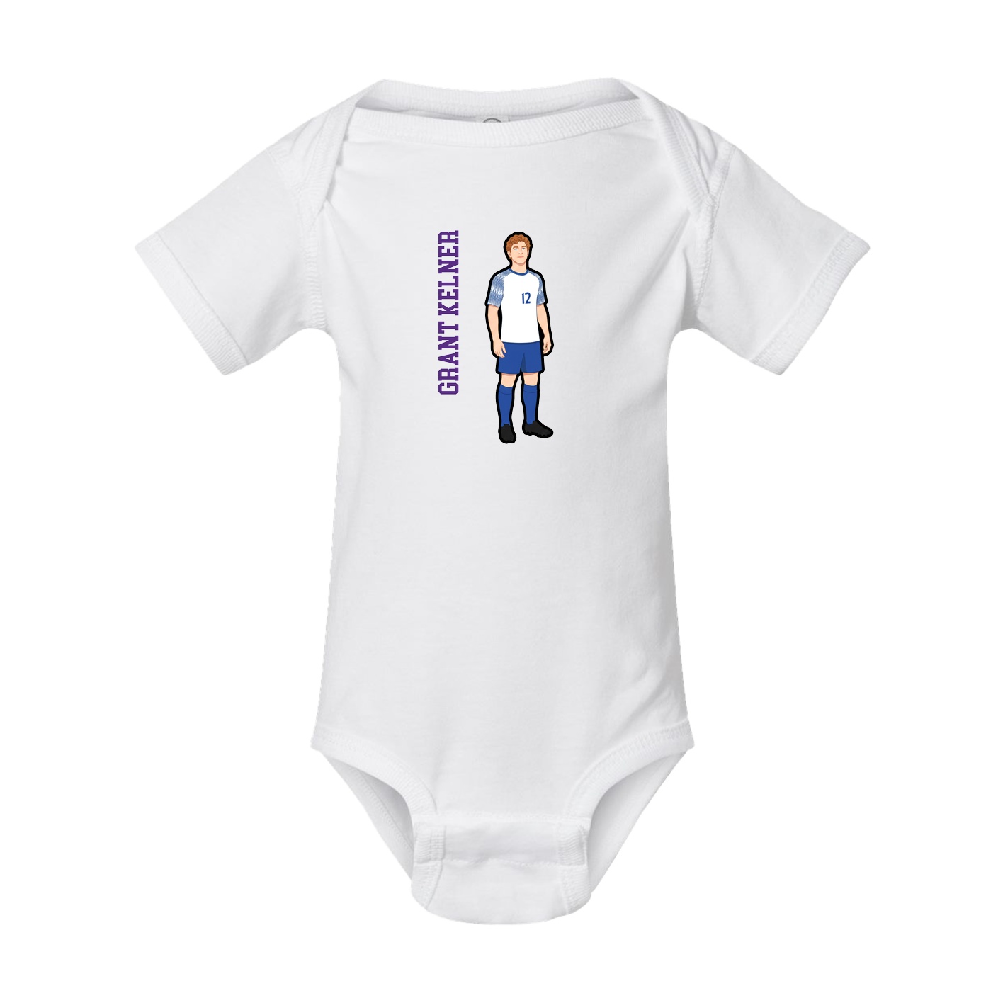 Baby Onesie — Name Vertical in White