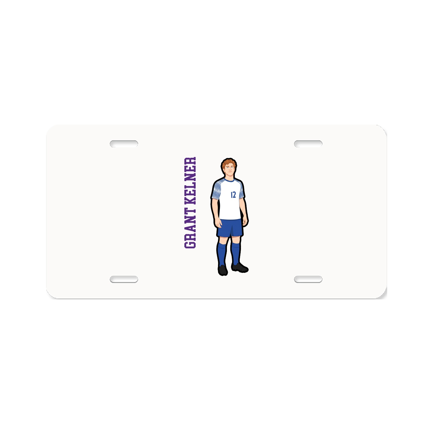 License Plate — Name Vertical in Classic