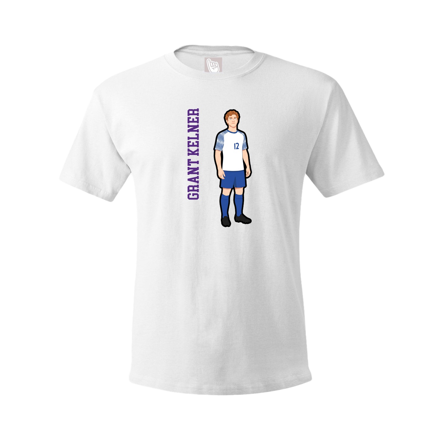 Tee — Name Vertical in White