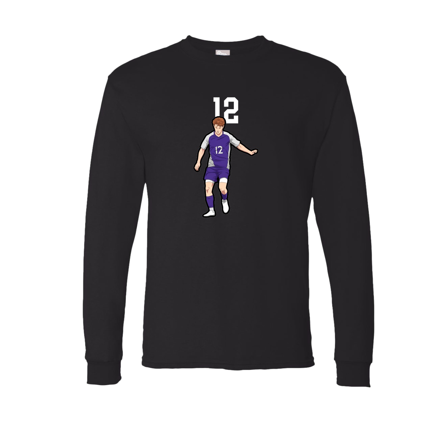 Long Sleeve Tee — Number Top in Black