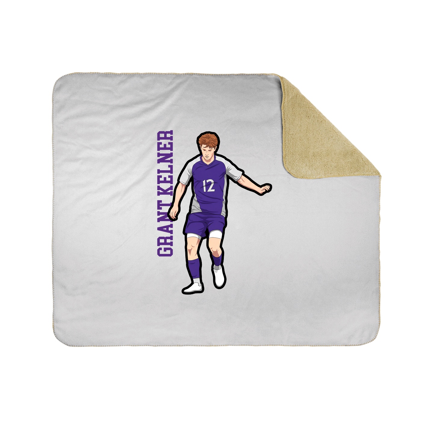 Throw Blanket — Name Vertical in White