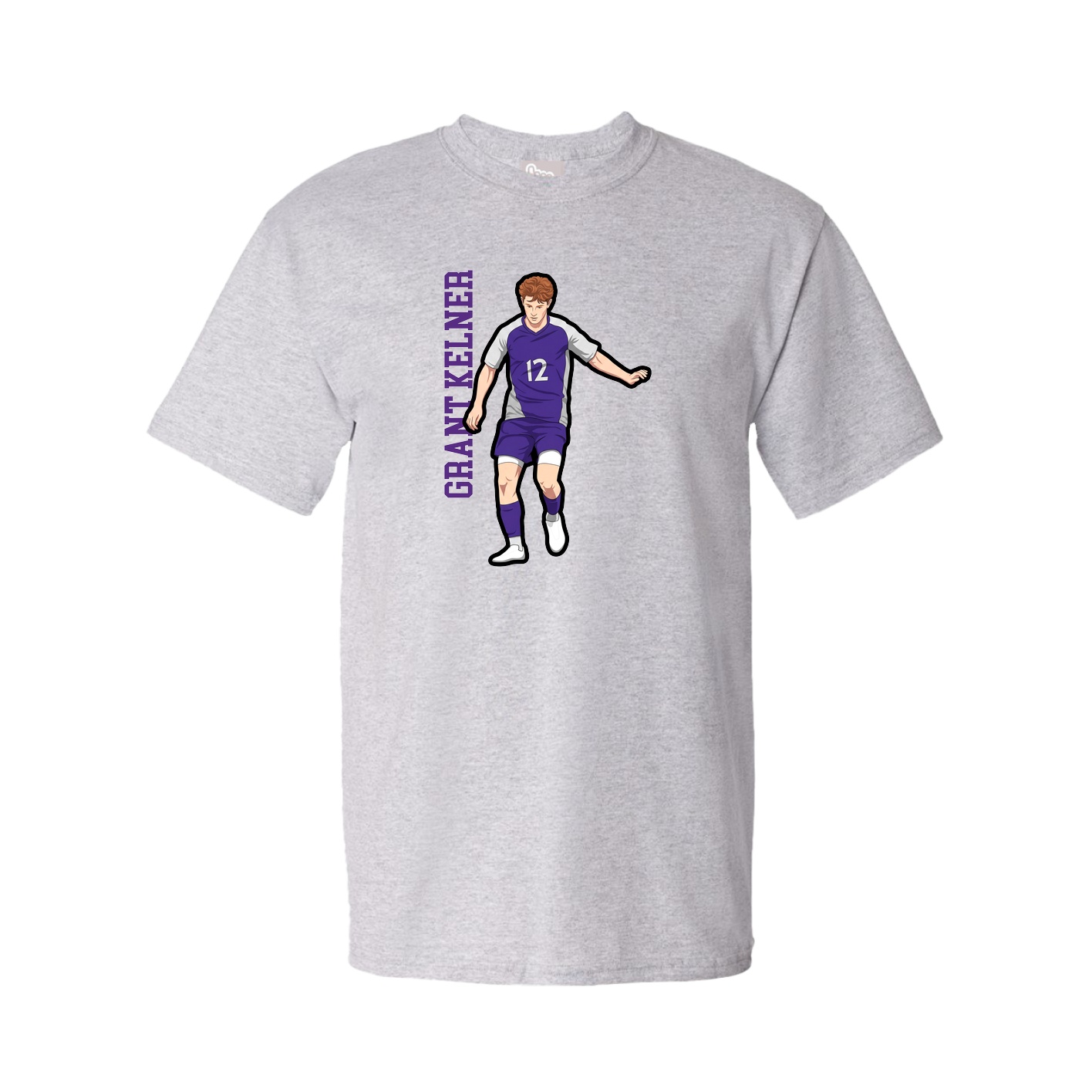 Tee — Name Vertical in Grey