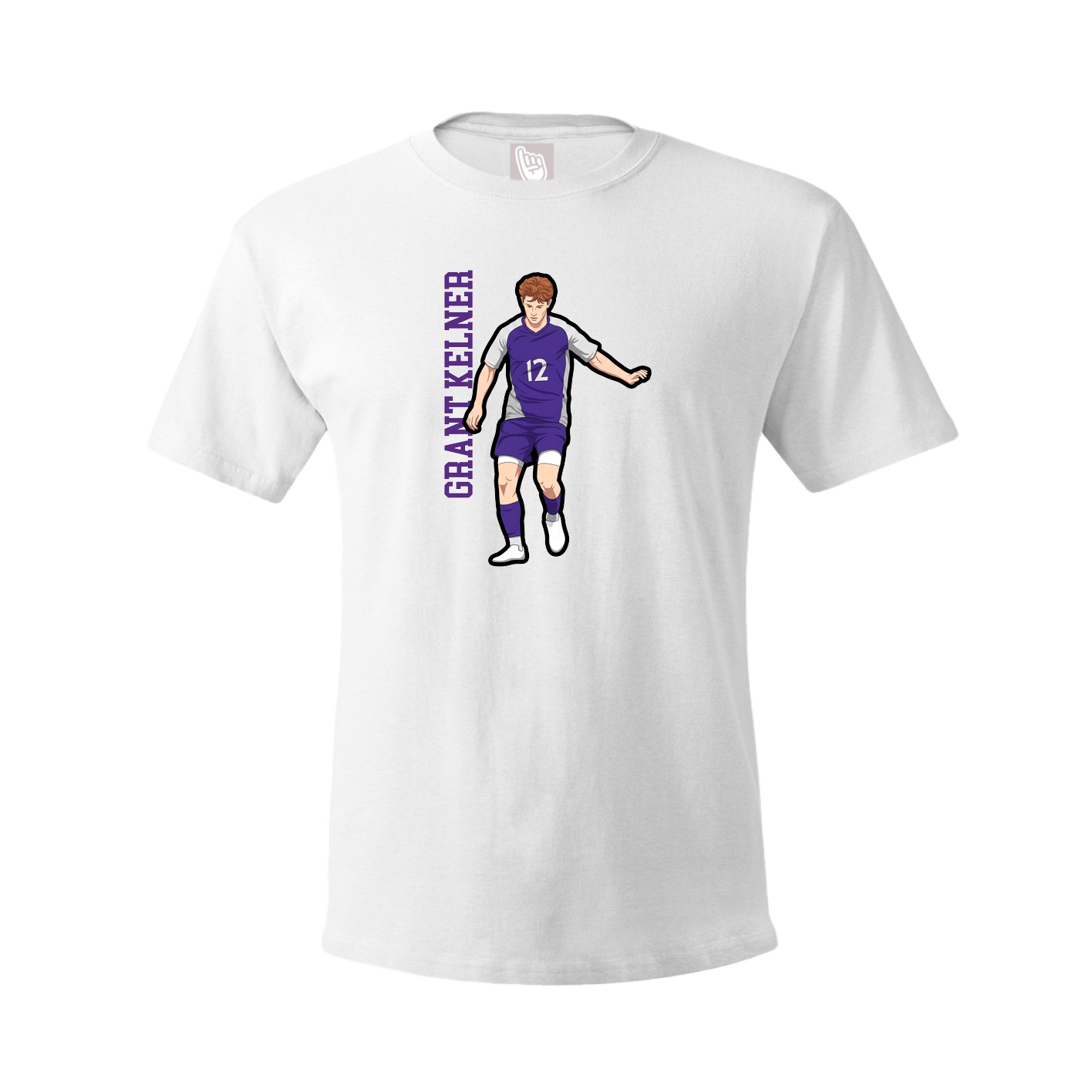 Youth Tee — Name Vertical in White