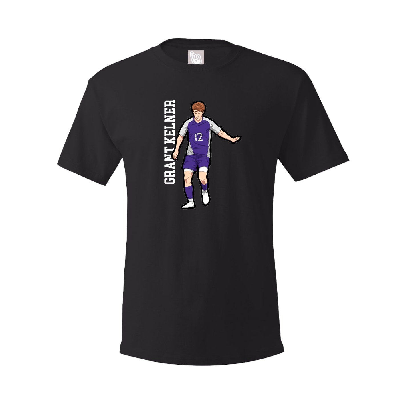 Youth Tee — Name Vertical in Black