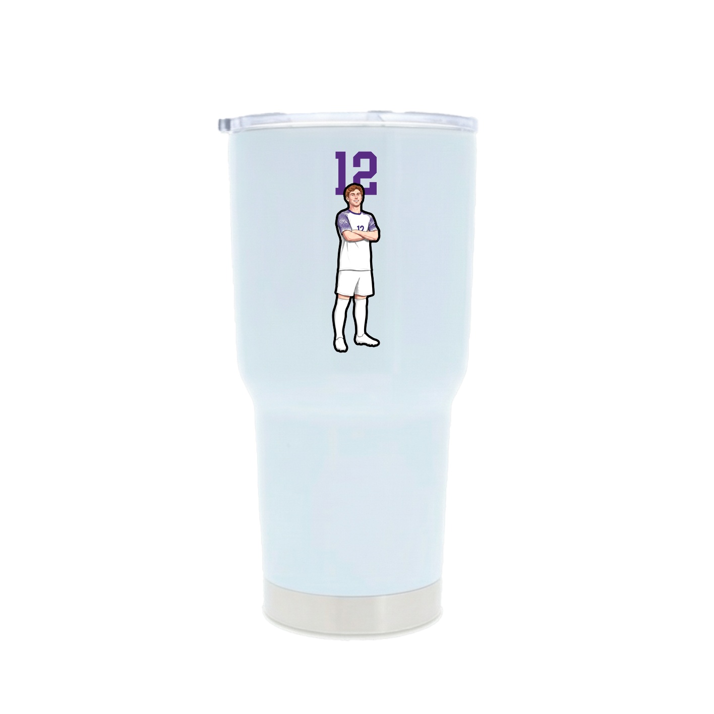30oz Stainless Steel Tumbler — Number Top in White