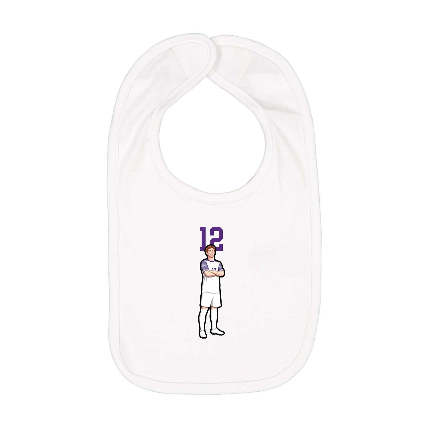 Infant Bib — Number Top in White