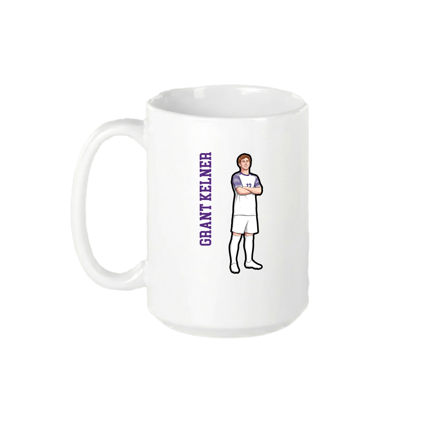 15oz Coffee Mug — Name Vertical in White