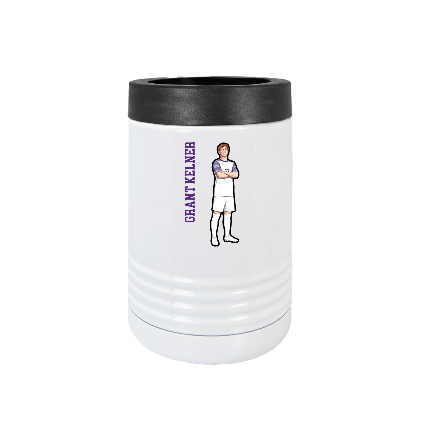 Beverage Holder — Name Vertical in White