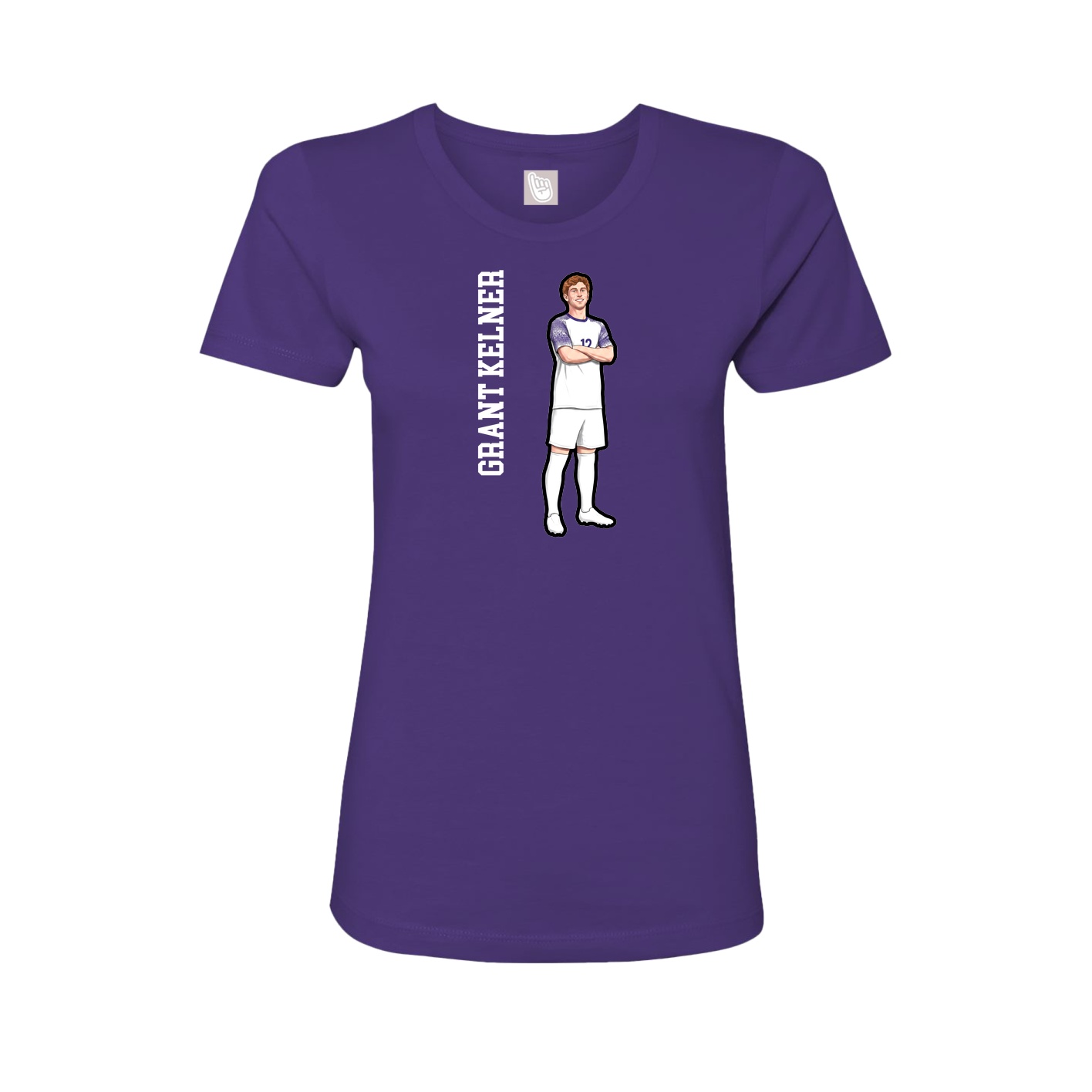 Womens Tee — Name Vertical in Purple