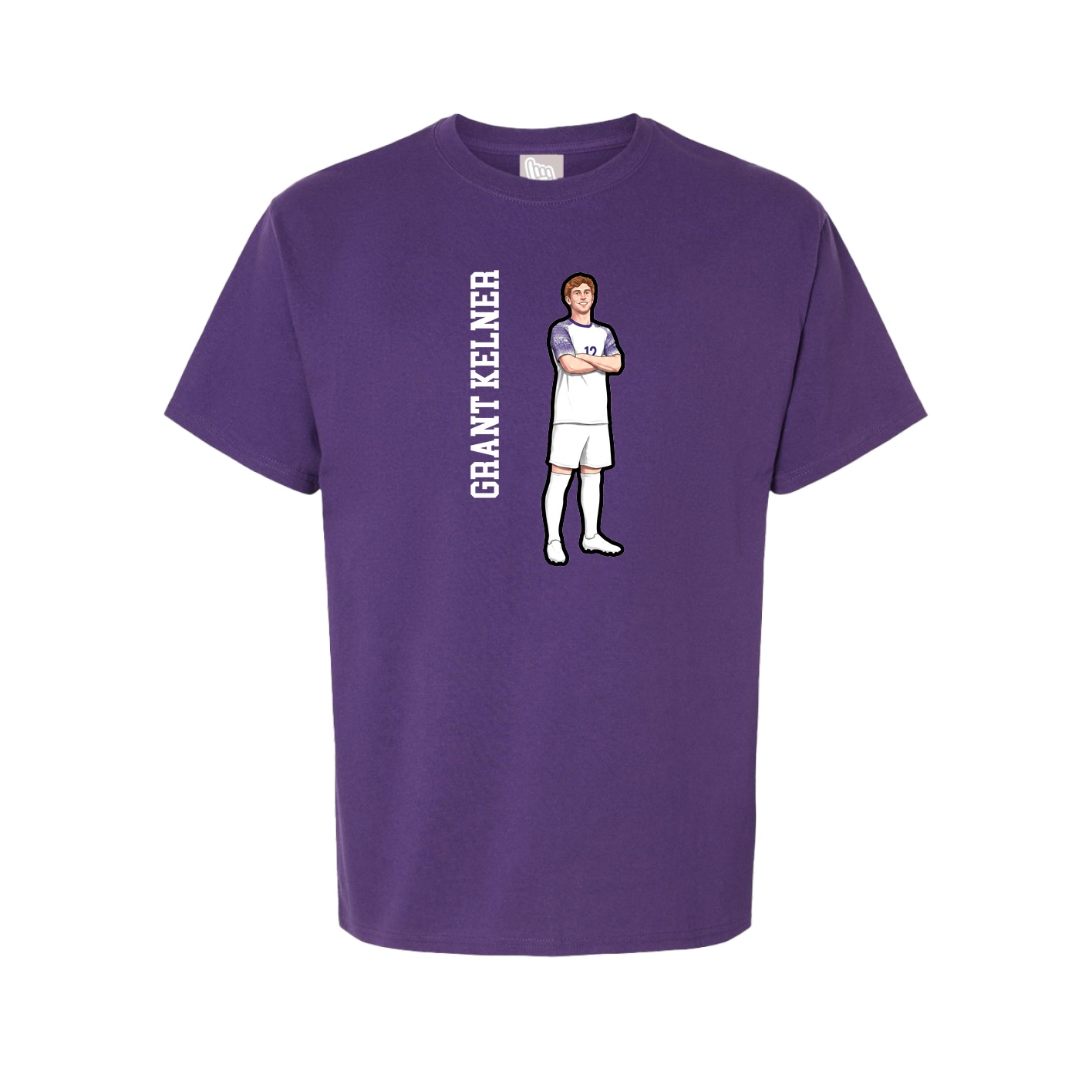 Youth Tee — Name Vertical in Purple