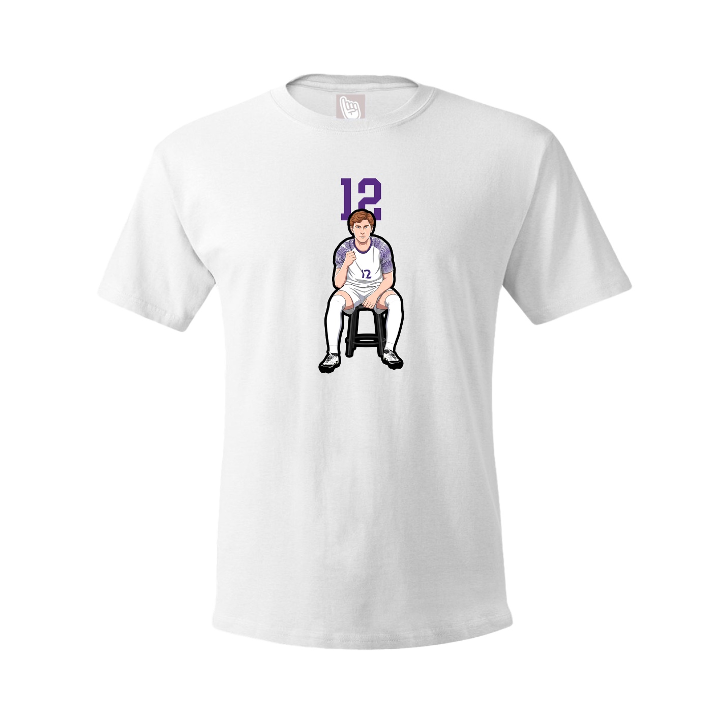 Youth Tee — Number Top in White
